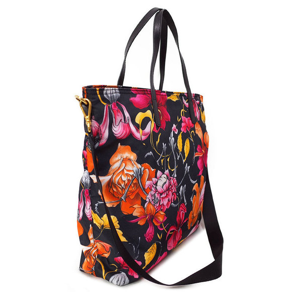 Prada Floral Pattern Tote Nylon Bag - Picture 1 of 9
